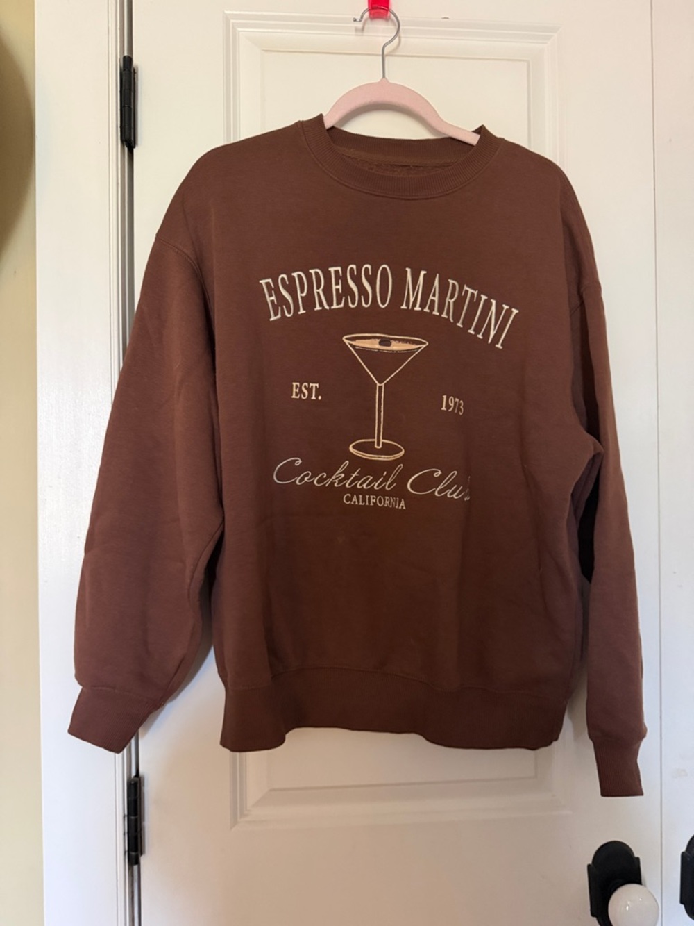 Sunday Espresso Martini Brown Crewneck Sweatshirt - Brown & Cream